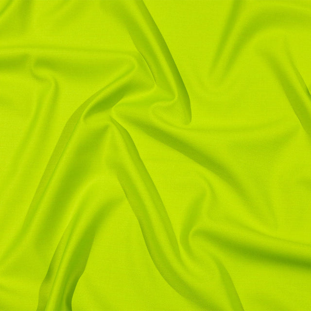 Italian Neon Lime Double Face Stretch Super 150 Virgin Wool Twill Suiting