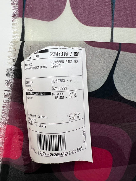 Polyester Chiffon Crepe Black Purple Printed