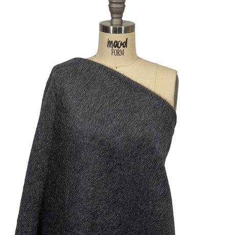 Fur-Like Alpaca and Wool Coating by Balenciaga - Heathered Silver and Black - Made in Italy