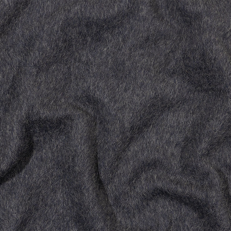Fur-Like Alpaca and Wool Coating by Balenciaga - Heathered Silver and Black - Made in Italy