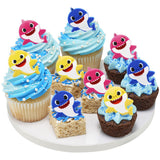 Baby Shark Mommy, Daddy and Baby Cupcake Cake Decorating Rings 12 set