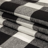Balenciaga Italian Black and White Alyssum Buffalo Check Brushed Cotton Twill Flannel