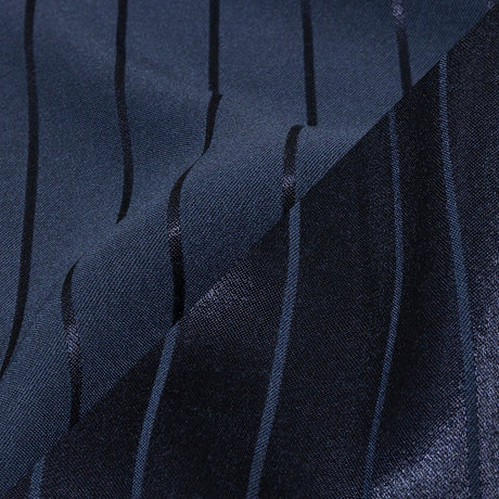 Balenciaga Italian Peacoat Tonal Satin Like Stripes Acetate and Viscose Jacquard