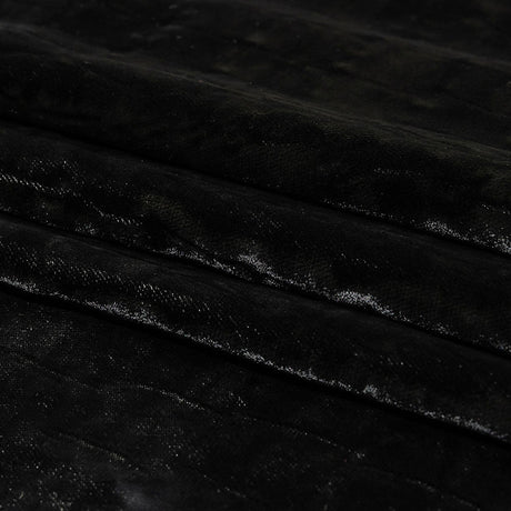 Balenciaga Italian Black Alligator Embossed Rayon and Polyester Crushed Velvet