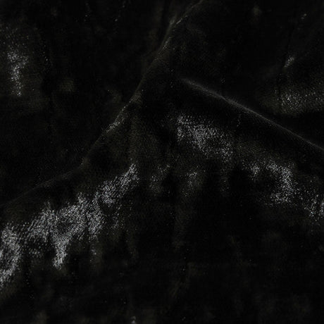 Balenciaga Italian Black Alligator Embossed Rayon and Polyester Crushed Velvet