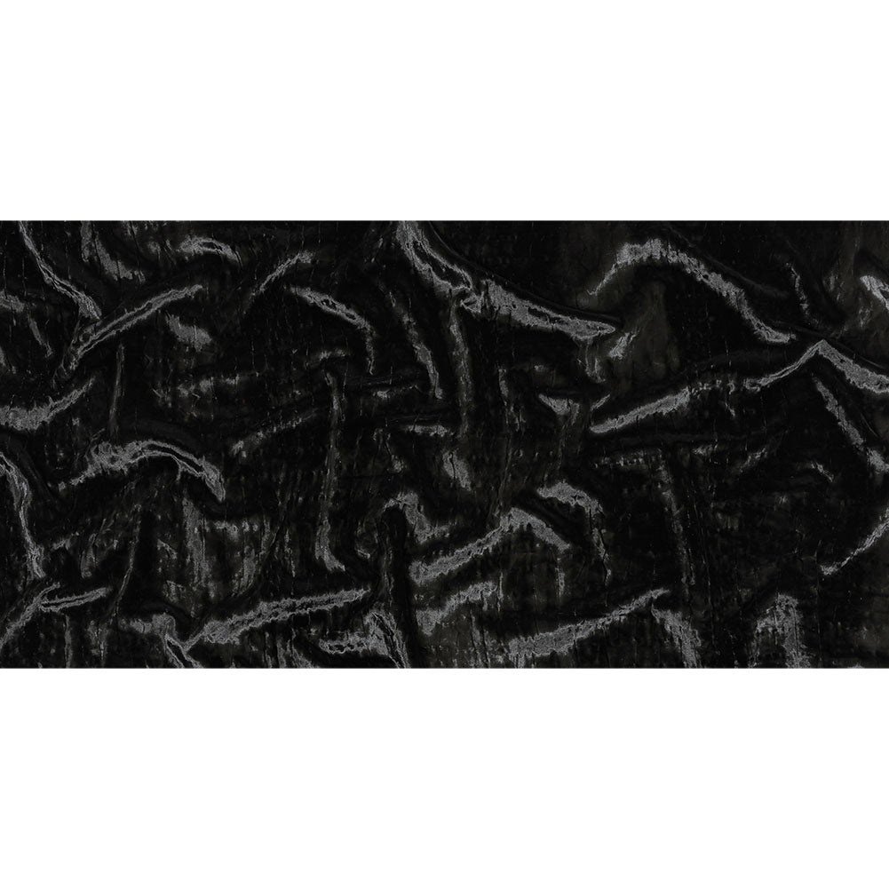 Balenciaga Italian Black Alligator Embossed Rayon and Polyester Crushed Velvet