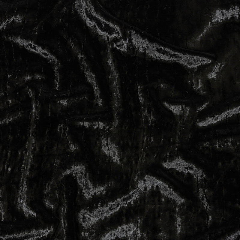 Balenciaga Italian Black Alligator Embossed Rayon and Polyester Crushed Velvet