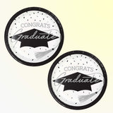 9" 54 Count Versatile White Graduation Party Paper Plates