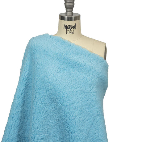 Balenciaga Italian Baby Blue Faux Shearling with Knit Backing