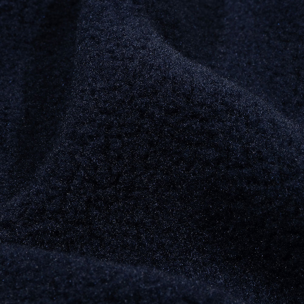 Balenciaga Italian Navy Single Face Polyester and Acrylic Plush Sweatshirt Fleece