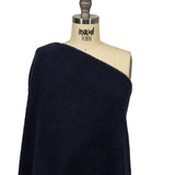 Balenciaga Italian Navy Single Face Polyester and Acrylic Plush Sweatshirt Fleece