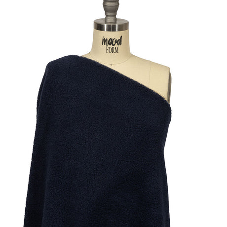 Balenciaga Italian Navy Single Face Polyester and Acrylic Plush Sweatshirt Fleece