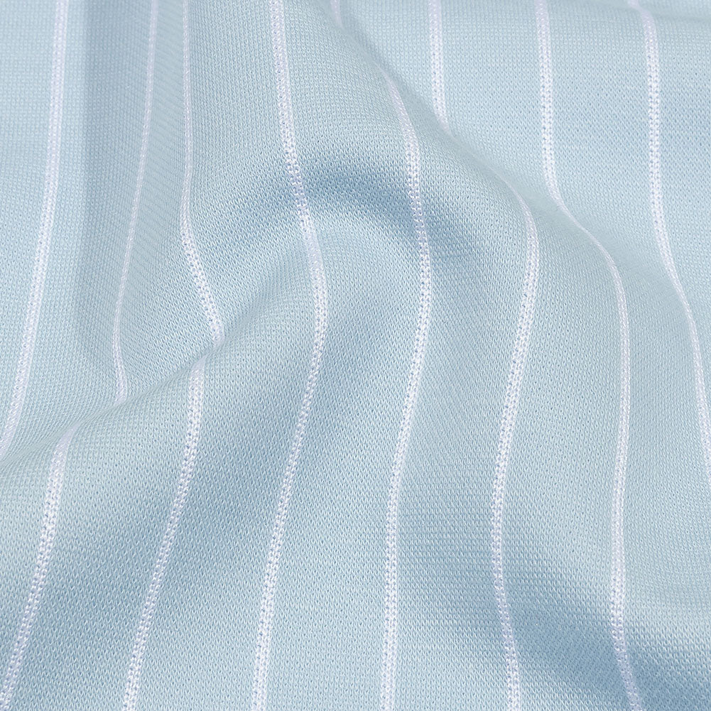 Balenciaga Italian Baby Blue and White Cotton Blend Jacquard Knit