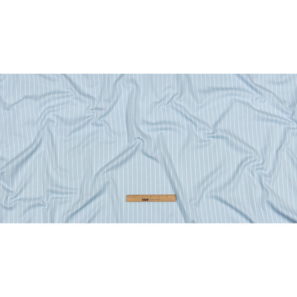 Balenciaga Italian Baby Blue and White Cotton Blend Jacquard Knit