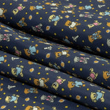 Balenciaga Italian Blue and Tan Teddy Bears in Space Lightweight Nylon Woven