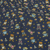 Balenciaga Italian Blue and Tan Teddy Bears in Space Lightweight Nylon Woven