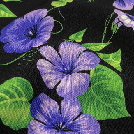 Balenciaga Italian Purple, Vibrant Green and Black Violets Virgin Wool Twill