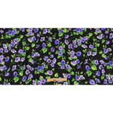 Balenciaga Italian Purple, Vibrant Green and Black Violets Virgin Wool Twill