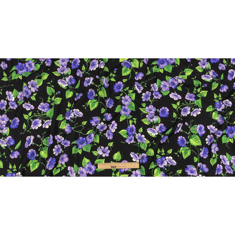 Balenciaga Italian Purple, Vibrant Green and Black Violets Virgin Wool Twill