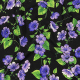 Balenciaga Italian Purple, Vibrant Green and Black Violets Virgin Wool Twill