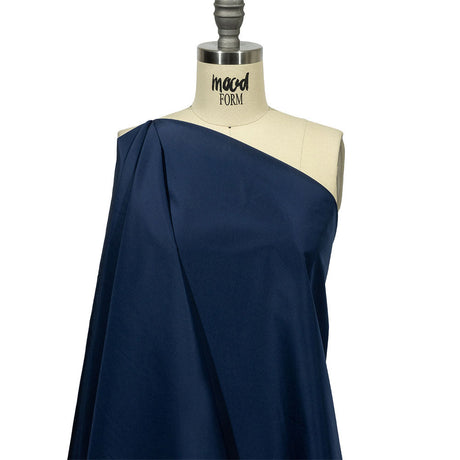 Balenciaga Italian Dark Blue Polyester and Viscose Micro Faille