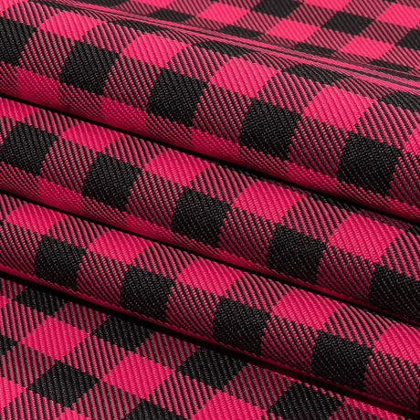 Balenciaga Italian Pink and Meteorite Gingham Check Polyester Twill