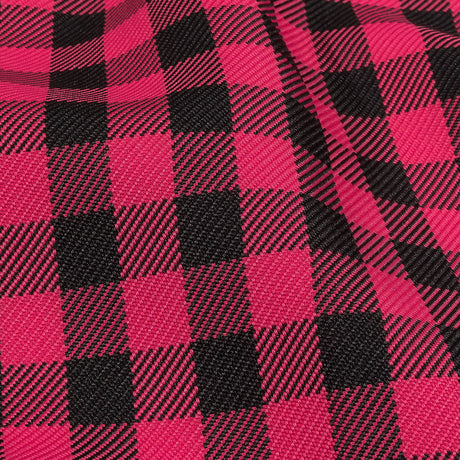 Balenciaga Italian Pink and Meteorite Gingham Check Polyester Twill