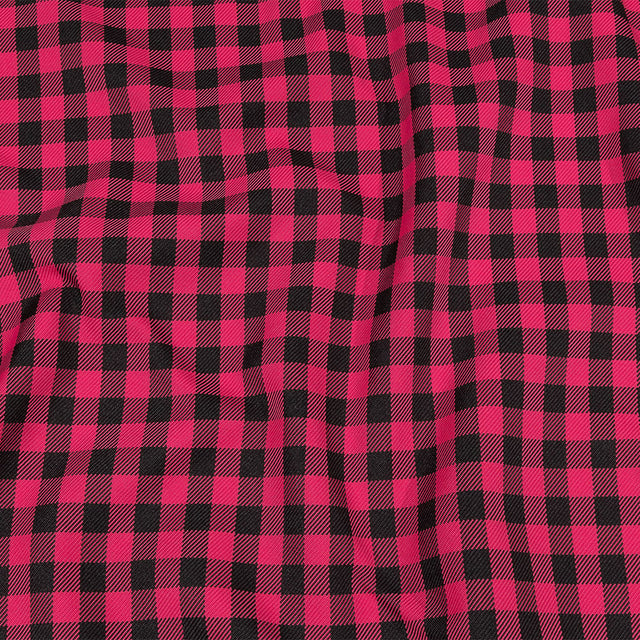 Balenciaga Italian Pink and Meteorite Gingham Check Polyester Twill