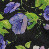Balenciaga Italian Purple, Vibrant Green and Black Violets Wool Crepe