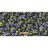 Balenciaga Italian Purple, Vibrant Green and Black Violets Wool Crepe