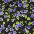 Balenciaga Italian Purple, Vibrant Green and Black Violets Wool Crepe