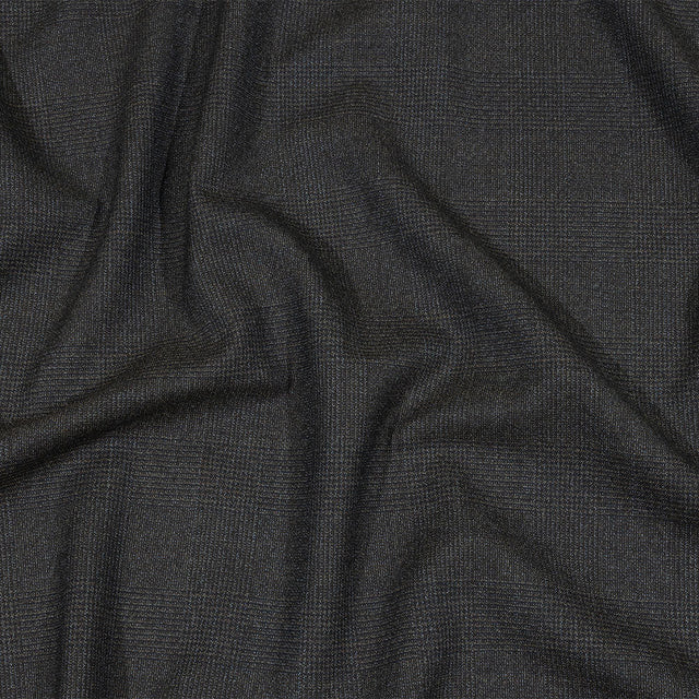 Balenciaga Italian Black Iris, Brown and Blue Ice Glen Check Wool Suiting