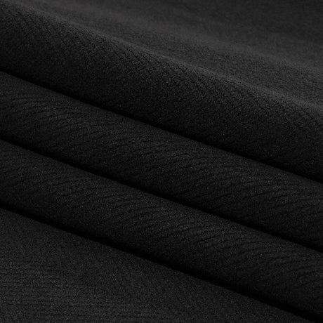 Balenciaga Italian Black Herringbone Brushed Virgin Wool Coating