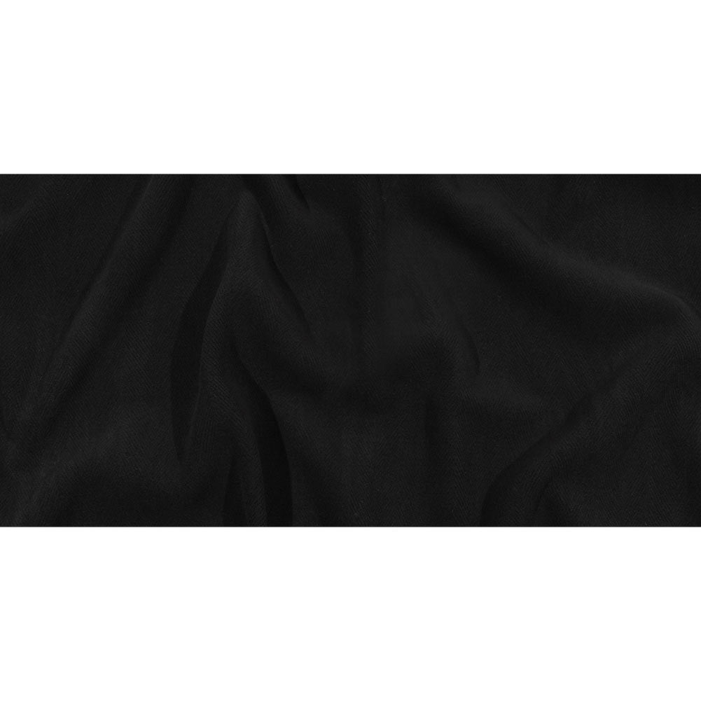 Balenciaga Italian Black Herringbone Brushed Virgin Wool Coating