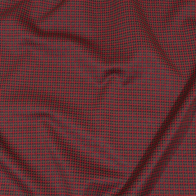 Balenciaga Italian Red, Navy and Brown Checked Stretch Nylon and Viscose Jacquard Knit