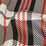 Balenciaga Italian Red, Black and White Plaid Silk Charmeuse