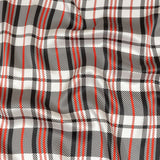 Balenciaga Italian Red, Black and White Plaid Silk Charmeuse