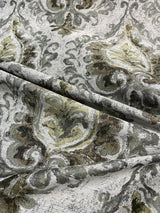 Mill Creek Effervescent Gold Dust Chenille Upholstery Fabric - Beige Antique Gold Gray Bronze Taupe, 56.5" Width (1 Yard)