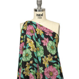 Balenciaga Italian Pink, Yellow and Lime Floral Wool Crepe