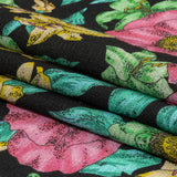 Balenciaga Italian Pink, Yellow and Lime Floral Wool Crepe