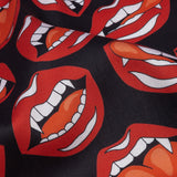 Mercerized Organic Egyptian Cotton Shirting - Red and Black Vampire Lips - Ravello Collection