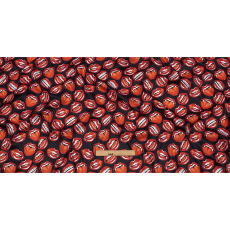 Mercerized Organic Egyptian Cotton Shirting - Red and Black Vampire Lips - Ravello Collection