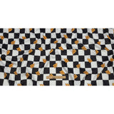 Mercerized Organic Egyptian Cotton Shirting - Black, White and Yellow Pizza Check - Ravello Collection