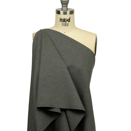 Stretch Ponte Knit - Dark Heathered Gray - Papilio Collection