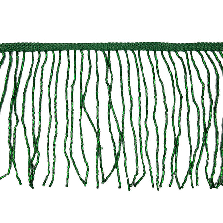 Green Beaded Fringe on Braided Lip - 5"