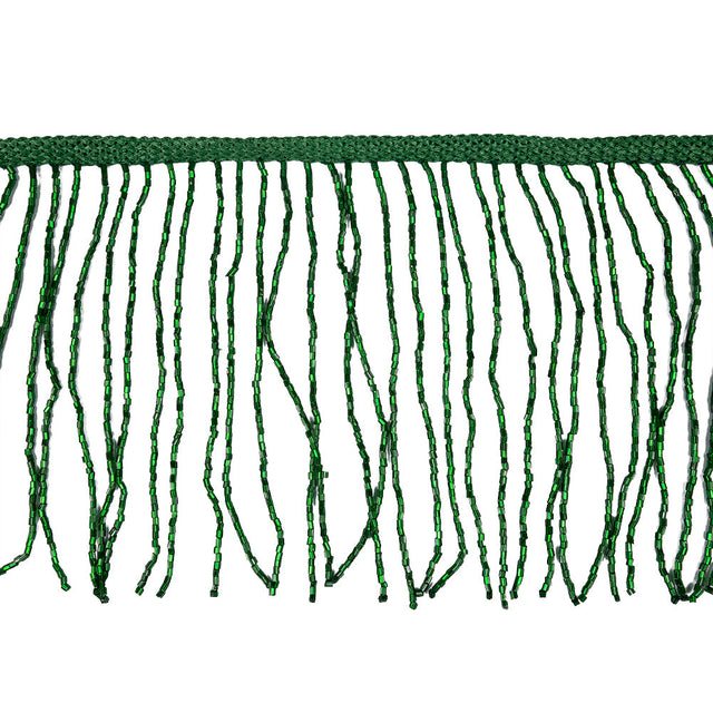 Green Beaded Fringe on Braided Lip - 5"