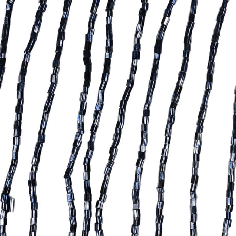 Dark Blue Beaded Fringe on Braided Lip - 5"