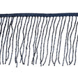Dark Blue Beaded Fringe on Braided Lip - 5"