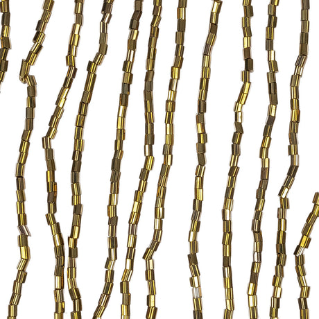 Dark Gold Beaded Fringe on Braided Lip - 5"