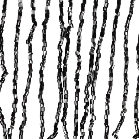 Charcoal Beaded Fringe on Braided Lip - 5"
